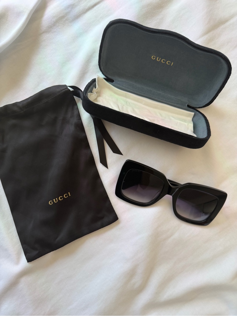 Gucci Black Oversized Square Women's Sunglasses